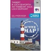 Ordnance Survey Landranger Active 14 Tarbert & Loch Seaforth Map With Digital Version, Pink