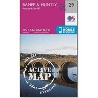 Ordnance Survey Landranger Active 29 Banff & Huntly, Portsoy & Turriff Map With Digital Version, Pink/Pink