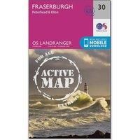 Ordnance Survey Landranger Active 30 Fraserburgh, Peterhead & Ellon Map With Digital Version, Pink