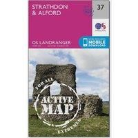 Ordnance Survey Landranger Active 37 Strathdon & Alford Map With Digital Version, Pink