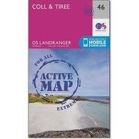 Ordnance Survey Landranger Active 46 Coll & Tiree Map With Digital Version