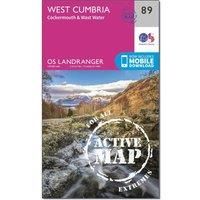 Ordnance Survey Landranger Active 89 West Cumbria, Cockermouth & Wast Water Map With Digital Version, Pink/D