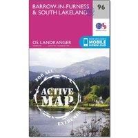 Landranger Active (96) Barrow-in-Furness & South Lakeland (OS Landranger Active Map)