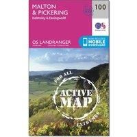 Ordnance Survey Landranger Active 100 Malton & Pickering, Helmsley & Easingwold Map With Digital Version, Pink