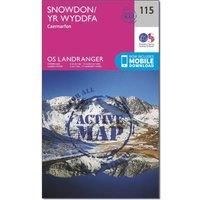 Snowdon / Yr Wyddfa Map | Weatherproof | Caernafon | Ordnance Survey | OS Landranger Active Map 115 | Wales | Walks | Cycling | Days Out | Maps | Adventure