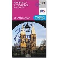 Ordnance Survey Landranger Active 120 Mansfield & Worksop, Sherwood Forest Map With Digital Version