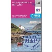 Ordnance Survey Landranger Active 123 Lleyn Peninsula Map With Digital Version, Pink