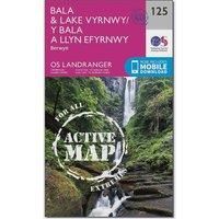 Ordnance Survey Landranger Active 125 Bala & Lake Vyrnwy Map With Digital Version, Pink