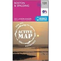 Ordnance Survey Landranger Active 131 Boston & Spalding Map With Digital Version, Pink