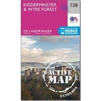 Ordnance Survey Landranger Active 138 Kidderminster & Wyre Forest Map With Digital Version, Pink/D