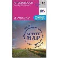 Ordnance Survey Landranger Active 142 Peterborough, Market Deeping & Chatteris Map With Digital Version, Pink