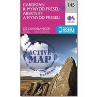Ordnance Survey Landranger Active 145 Cardigan & Mynydd Preseli Map With Digital Version, Pink/D
