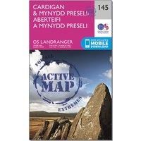 Ordnance Survey Landranger Active 145 Cardigan & Mynydd Preseli Map With Digital Version, Pink/D