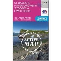 Ordnance Survey Landranger Active 157 St Davids & Haverfordwest Map With Digital Version, Pink