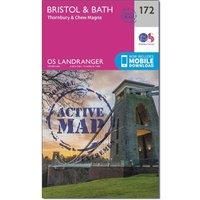 Ordnance Survey Landranger Active 172 Bristol & Bath, Thornbury & Chew Magna Map With Digital Version, Pink/D