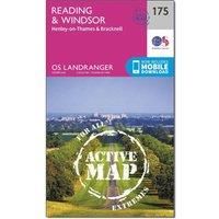 Ordnance Survey Landranger Active 175 Reading, Windsor, Henley-on-Thames & Bracknell Map With Digital Version, Pink/D