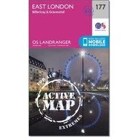 Ordnance Survey Landranger Active 177 East London, Billericay & Gravesend Map With Digital Version, Pink