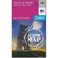 Ordnance Survey Landranger Active 183 Yeovil & Frome Map With Digital Version, Pink