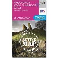 Ordnance Survey Landranger Active 188 Maidstone & Royal Tunbridge Wells Map With Digital Version, Pink