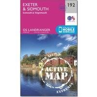 Ordnance Survey Landranger Active 192 Exeter & Sidmouth, Exmouth & Teignmouth Map With Digital Version, Pink/Pink