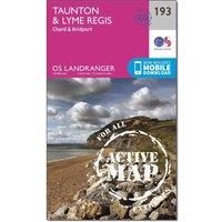 Landranger Active (193) Taunton & Lyme Regis, Chard & Bridport (OS Landranger Active Map)