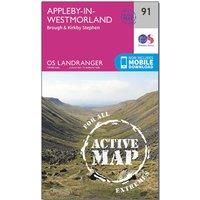 Ordnance Survey Landranger Active 91 Appleby-in-Westmorland Map With Digital Version, Pink