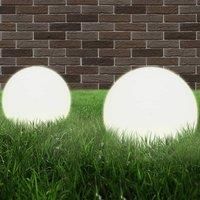 Berkfield Home LED Bowl Lamps 2 pcs Spherical 25 cm PMMA in White