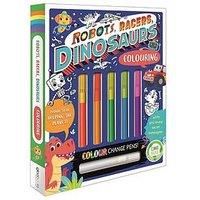 Robots, Racers, Dinosaurs Colouring (Book and Pen Set)