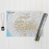 Maps International - Wainwright Summits Collect and Scratch Off Travel Map For Walkers - 59 x 42 cm