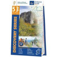 Map of County Clare, Galway, Offaly and Tipperary: OSI Discovery 53
