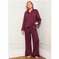 Jim Jam The Label Jim Jam The Label Burgundy Traditional Pyjama Set - Burgundy