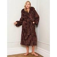 Jim Jam The Label Jim Jam The Label Chocolate Ribbed Dressing Gown - Chocolate