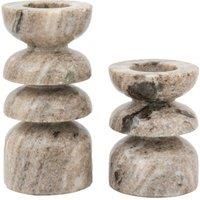 Set of 2 Azuaga Marble Candlestick Holders