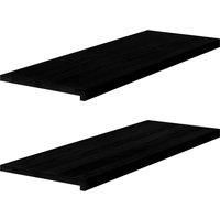 Berkfield Home Window Sills 2 pcs Dark Brown 110x40x2 cm Solid Wood Oak | Size: Medium