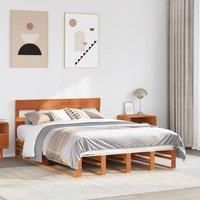 Berkfield Home Bed Frame without Mattress Wax Brown 120x190 cm Small Double Solid Wood Pine
