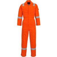 BizFlame Mens Flame Resistant Lightweight Antistatic Coverall Orange M 34"