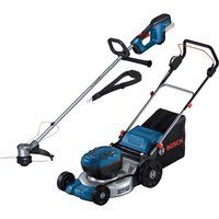 Bosch Professional 18v Cordless Brushless Rotary Lawnmower and Grass Trimmer Kit No Batteries No Charger