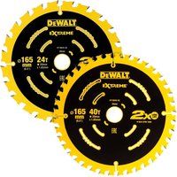 DeWalt 2 Piece 165mm Extreme Cordless Circular Saw Blade Kit 165mm Assorted Teeth 20mm
