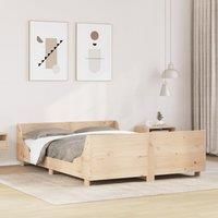 Berkfield Home Bed Frame without Mattress 140x200 cm Solid Wood Pine in Brown