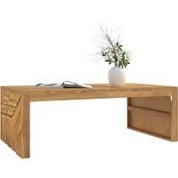 Berkfield Home Coffee Table 110x60x38 cm Solid Wood Teak in Brown | Size: 110 x 60 x 38 cm
