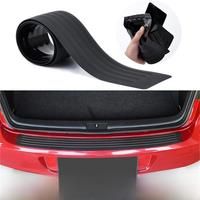 Universal Black Rubber Rear Trunk Edge Guard Scratch Protector Cover Mat Double-Sided Tape for Car