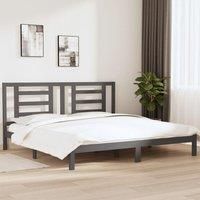 Bed Frame Grey Solid Wood Pine 200x200 cm