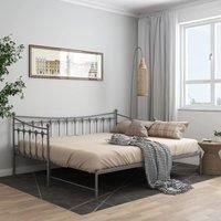 Pull-out Sofa Bed Frame Grey Metal 90x200 cm