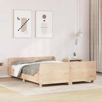 Berkfield Home Bed Frame without Mattress 140x190 cm Solid Wood Pine in Brown