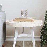 Table Top Round White 40x3 cm Solid Wood Pine