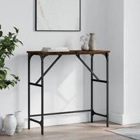 Console Table Smoked Oak 75x32x75 cm Engineered Wood