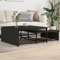 Berkfield Home Nesting Coffee Tables 2 pcs Black Engineered Wood & Metal