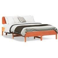 Berkfield Home Bed Frame without Mattress Wax Brown 120x190 cm Small Double Solid Wood Pine