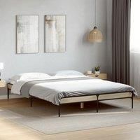 Berkfield Home Bed Frame without Mattress Sonoma Oak 120x200 cm in Brown | Size: Small Double