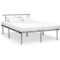 Bed Frame Grey Metal 140x200 cm